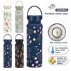 1L Outdoor Insulated Mug Creative Floral Insulated Bottle Drinkware Thermal Water Bottle  Household