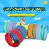 Игрушка-туннель для кошек, цвета радуги, три канала, складная, для домашних животных, играющая в туннель, трубка