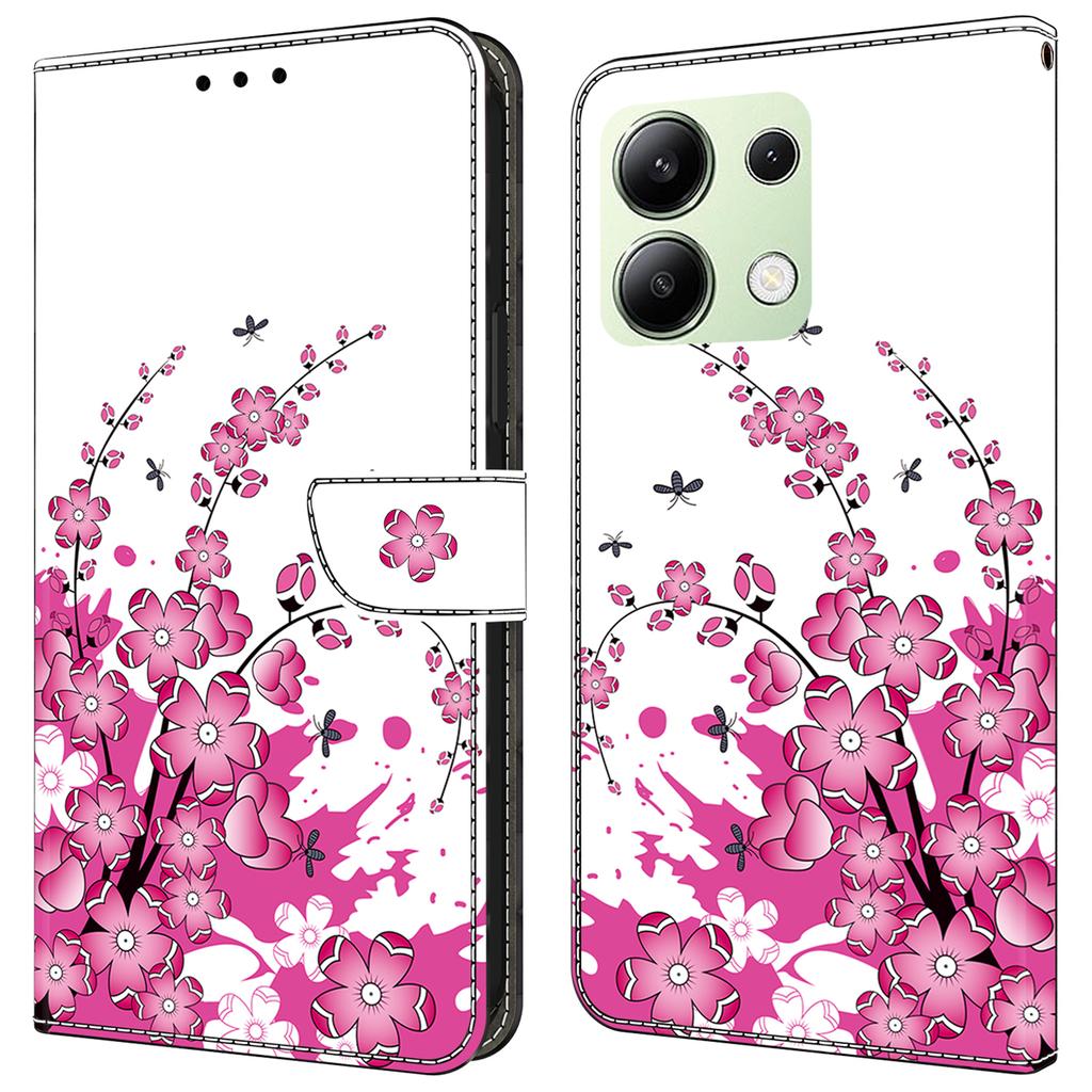 Для Xiaomi Redmi Note 13 4G кожаный чехол с принтом и бумажником-подставкой для телефона