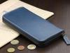 ABIES Round Zipper Long Made In Japan with Tochigi Leather and Genuine Cowhide Leather Wallet, Blue,
