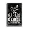 1pc Vintage Garage Fix-it Shop Metal Sign, Man Cave Decor, "The Garage Calling And I Must Go" Gift Mechanic Pop Accessory