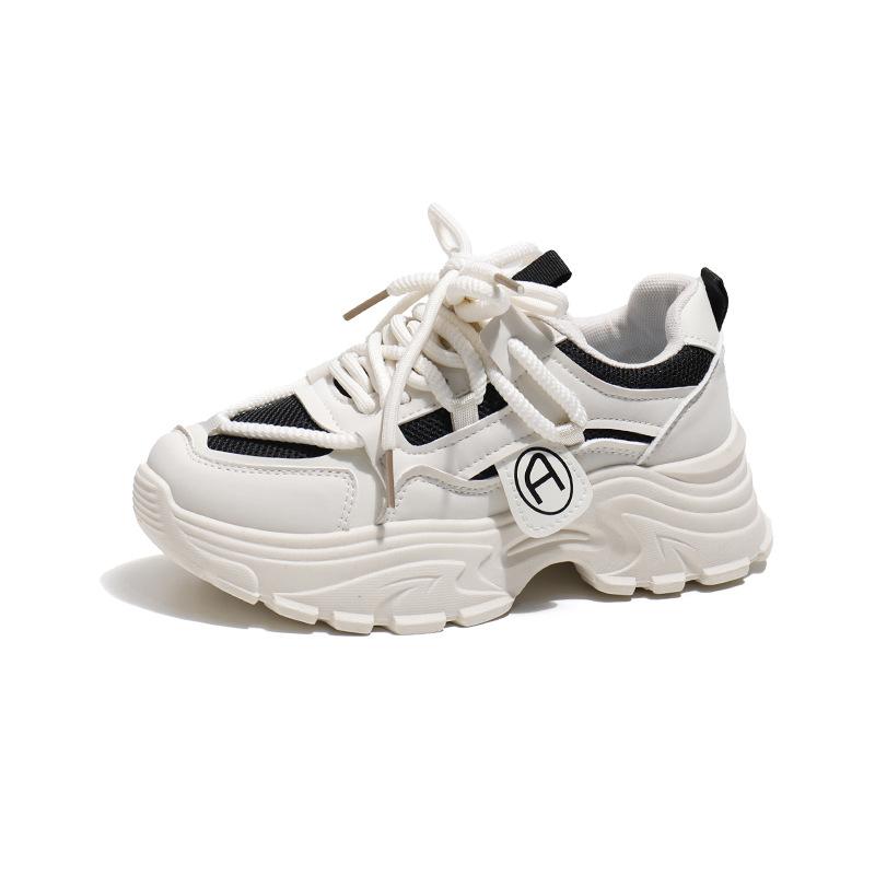Platform Dad Shoes Women's Spring and Autumn New Mesh Breathable Ins All-Matching Hong Kong Style Comfortable Casual Sports Shoes