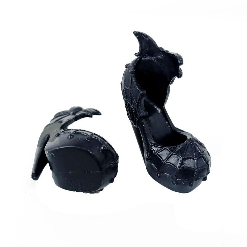 Black Spider Web Fashion Doll Shoes for Monster High Dolls High Heel Shoes Doll Accessories For 1/6 Demon Monster Doll DIY Toys