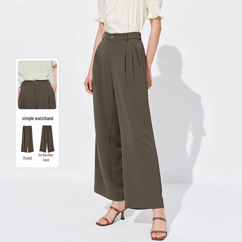 Sweet Basil Women's Draped Casual Long Pants