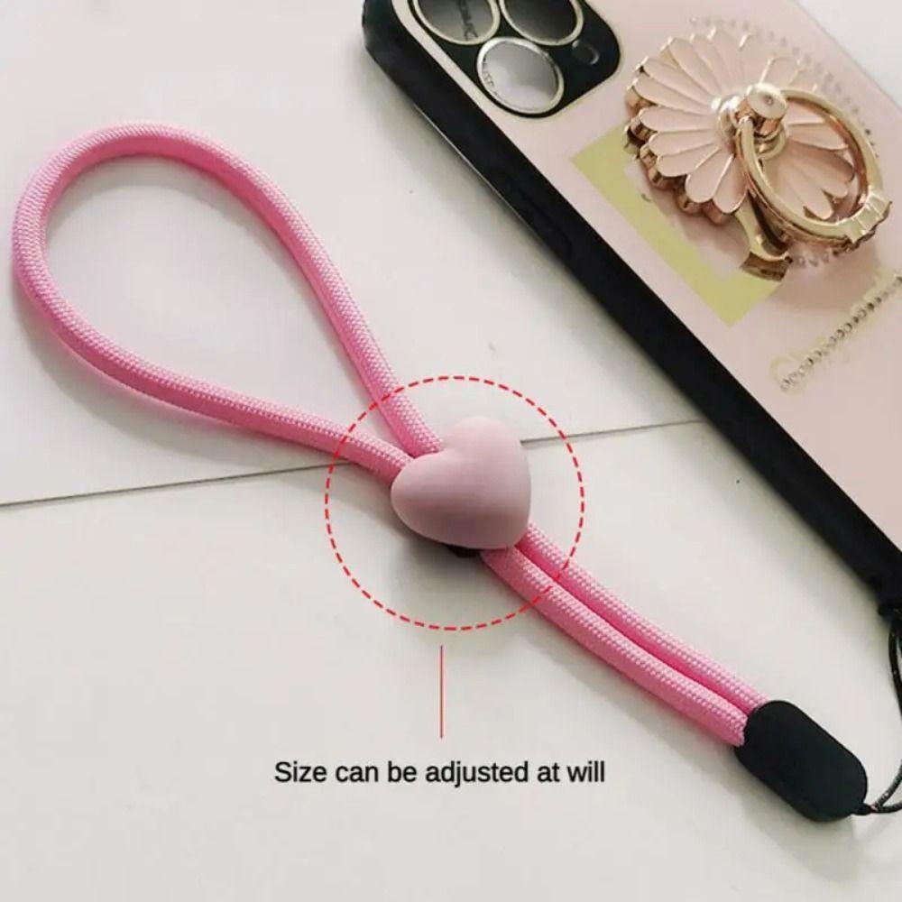 Adjustable Elastic Mobile Phone Lanyard Love Short Wrist Strap Cute Mobile Phone Phone Strap Phone