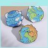 Милая мультяшная креативная брошь для защиты Земли и океана, очаровательный значок с котиком и планетой для аксессуаров