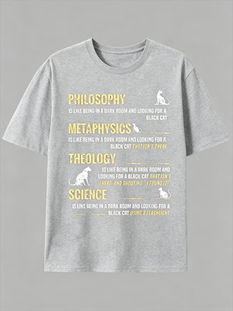 Unisexs Casual Summer TShirt With Fun Printed Patterns Of Philosophy Metaphysics Theology And Scientific Analogies