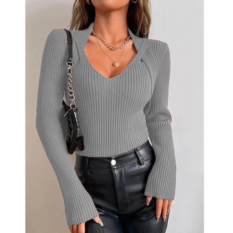 Женская мода с длинным рукавом повседневный пуловер топы осень зима Femme Knit Pull свитер