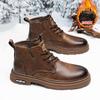Fashion Autumn and Winter Men's Motorcycle Boots Thick Bottom Mid Top Retro Men's Snow Boots Men Boots