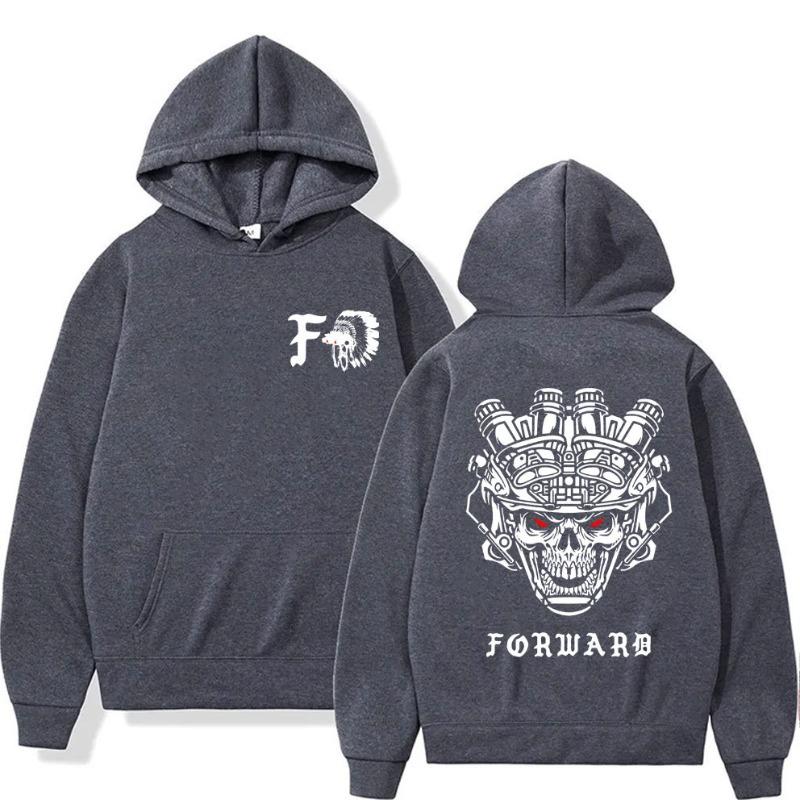 Forward Observations Group Skull Double Sided Print Hoodie Men's Women's Sweatshirt Fleece Oversized Couples Streetwear