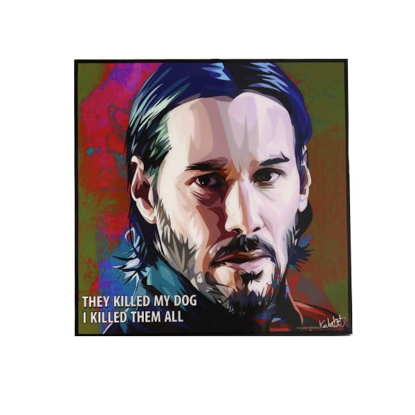 Art frame John Wick Keanu Reeves JOHN WICK pop art frame art movie KEETATAT SITTHIKET pop art poster actor overseas painting panel homage Keanu Reeves
