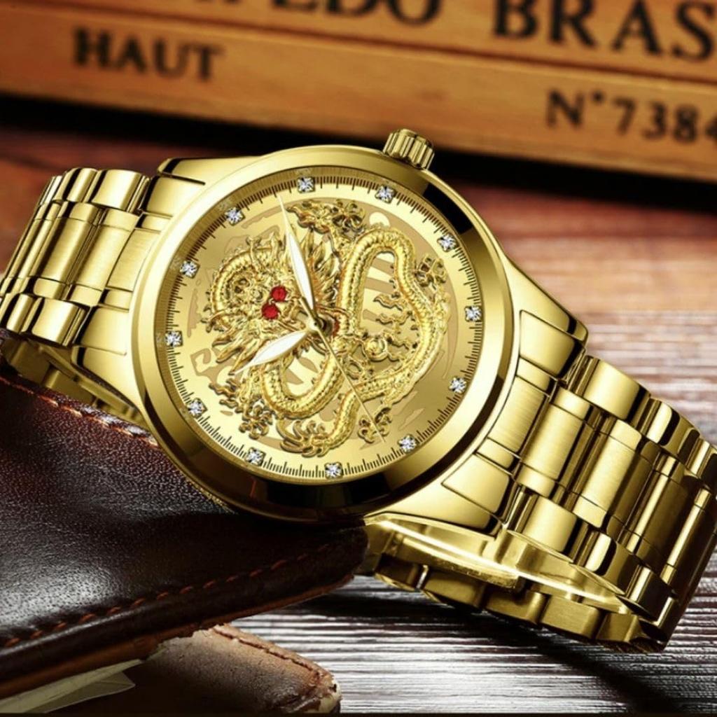 Watch Red Eye Dragon Face Gold [AiO JAPAN]