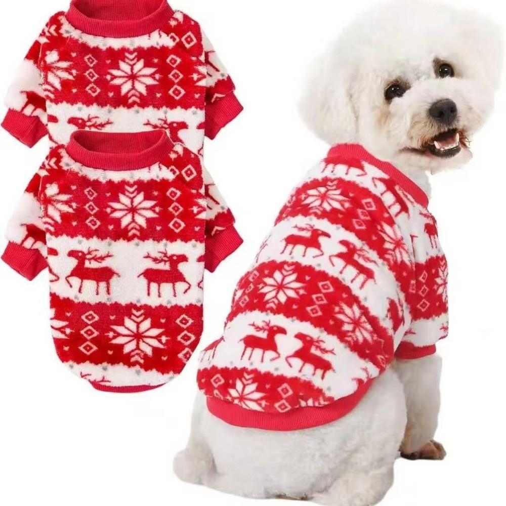 Thickened Christmas Pet Clothes Elk Pattern Pupy Hoodie Costume For Small Medium Dog