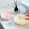 1/2Pcs Soap Box Shell Shaped Drain-Free Soap Tray Compact Size Plastic Automatic Drainage Function Bathroom Soap Rack