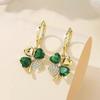 Green Four-leaf Clover Earrings Summer Light Luxury High-end Temperament New Trendy Ear Buckle Earrings