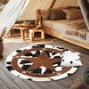 1 Piece Cow Style Fivepointed Star Outdoor Round Carpetoutdoor Carpets Suitable For Courtyard Rv Camping Gardens Tents Picnics Backyards Beaches And