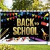 Welcome Back To School Decoration (1pc, Opening Season) – Background Cloth, Banner, Flag for Atmosphere & Party