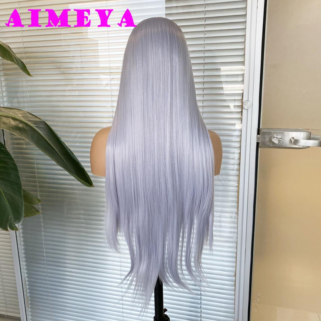 AIMEYA Горячие Красные Парик С Кружевной Передней Прядью Для Модных Женщин Термостойкий Синтетический Волос Длинный Шелковистый Прямой Парик Оранжевый/Желтый/Черный Зеленый