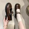 Vintage Mary Jane Shoes Women's 2025 Spring New Flat-bottomed Versatile College Japanese Uniform Jk with Skirt Small Leather Shoes