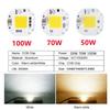 Беспаечный 100 Вт 70 Вт 50 Вт Светодиодный COB чип высокой мощности для прожектора 220 В 110 В Интегрированные светодиоды Алюминиевый Белый Теплый