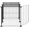 8 Piece Pet Cage with Door Black 35x35 cm Steel