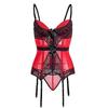 Sheer Bustier Garter Belt Purple Red White Blue Black  Lingerie Women Corsets & Bustiers