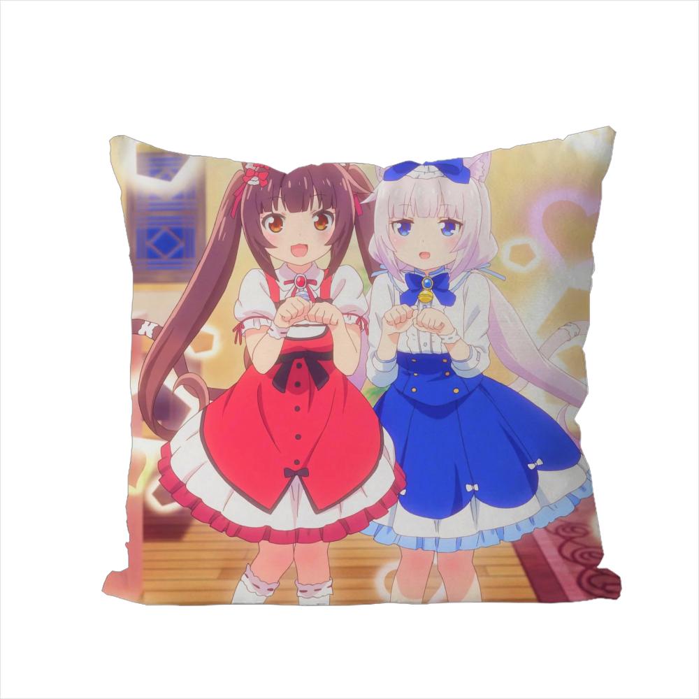 Наволочка NekoPara для Автомобиля Дивана Декоративная Домашняя Двусторонняя Печать Плюшевая Квадратная Подушка-Бросок Чехол