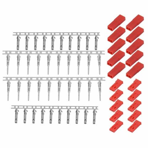 VFUE JST Plug Pins, JST Plugs, Durable JST Female and Male Plug Battery Connectors with Red Housing for RC Electric Helicopters (10 Pairs)