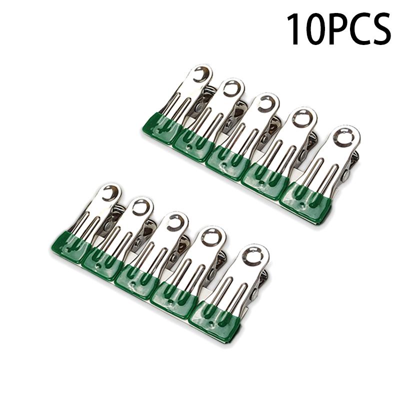10Pcs Stainless Steel Clothes Peg Household Multipurpose Sealing Clips Windproof Non Slip No Trace Fixed Clamp Airing Clothespin