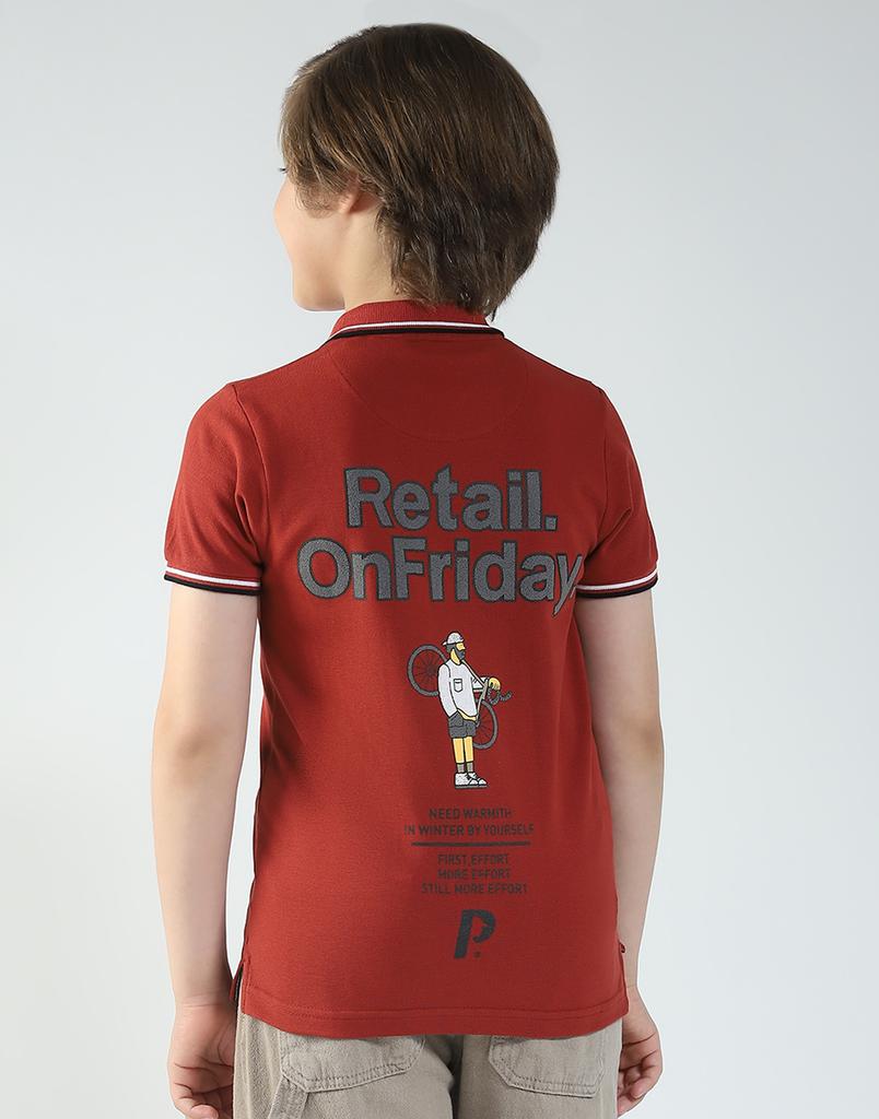 MONTE CARLO Поло с принтом для мальчиков, стандартного кроя, с коротким рукавом