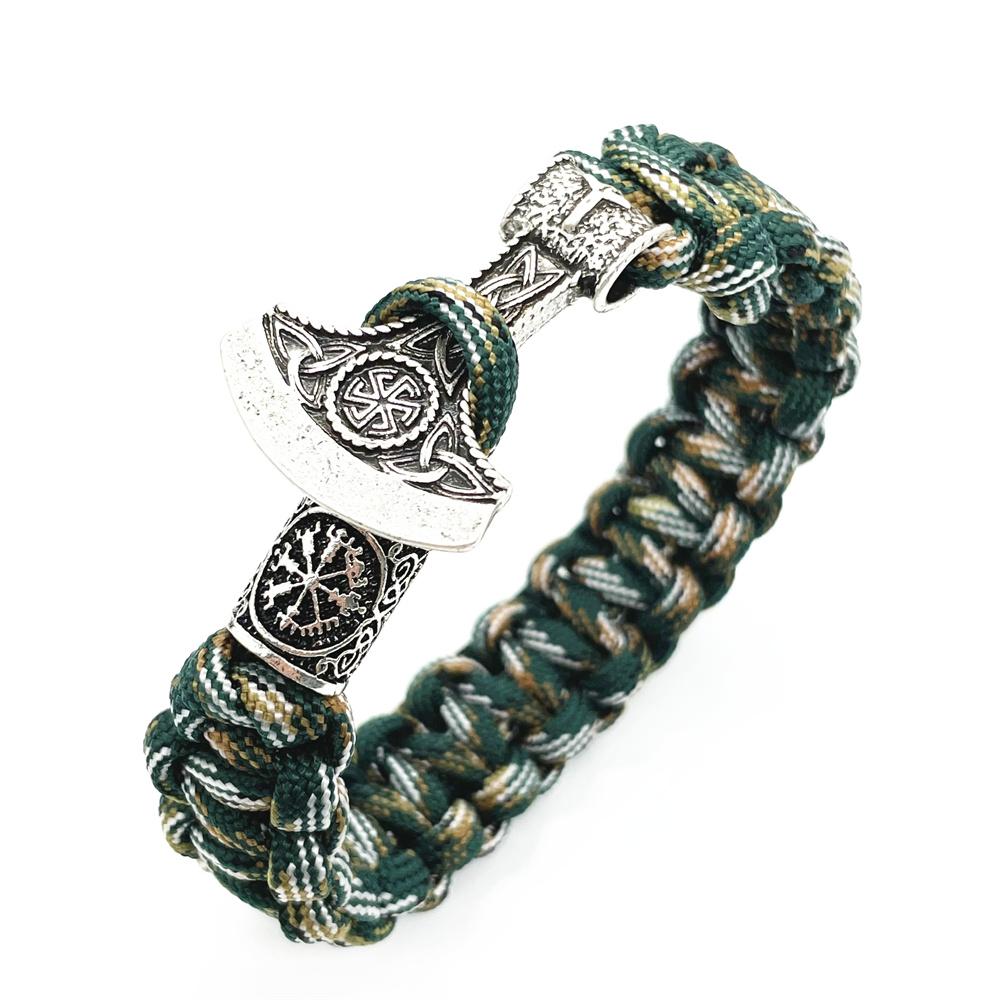 Славянский Топор Перуна Амулет Коловрат Руны Викингов Бусины Мужской Браслет Vikingos Украшение