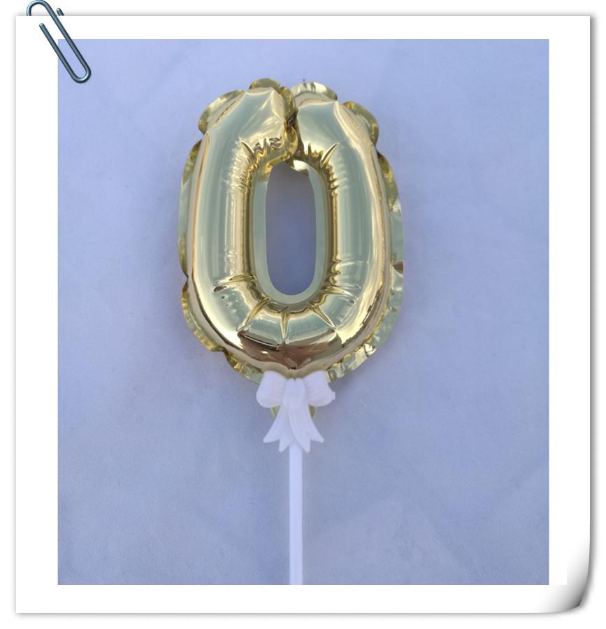 14 см Самонадувающийся алюминиевый шар с цифрой, Украшение для торта, Вставка 0-9 для вечеринки по случаю дня рождения.
