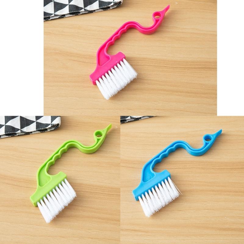 Compact Ergonomic Handheld Gaps Slot Brush Tool For Tight Space Lightweight Plastic Design With Angled Cleaning Edged