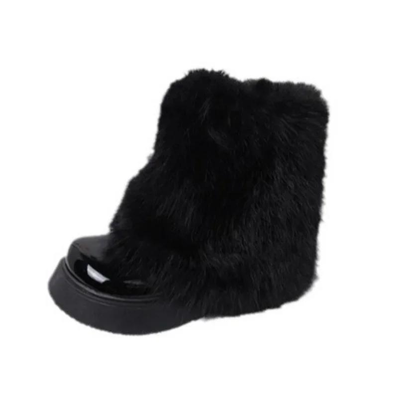 Женские зимние модные плюшевые зимние сапоги с толстой подошвой, нескользящие, женские, нежные, корейские, теплые, короткие сапоги Zapatos De Mujer