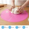 2 Pcs Silicone Cake Mat, 12 Inch Round Silicone Baking Mat with Measurements Pink Blue Turntable Pastry Mats Non-Stick Heat Resistant Reble Cookie