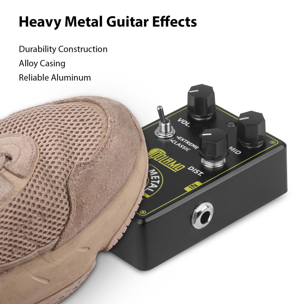 Dolamo Heavy Metal Guitar Effects Pedal High Gain Distortion Volume/Mid DC 9V 6.35mm Input/Output