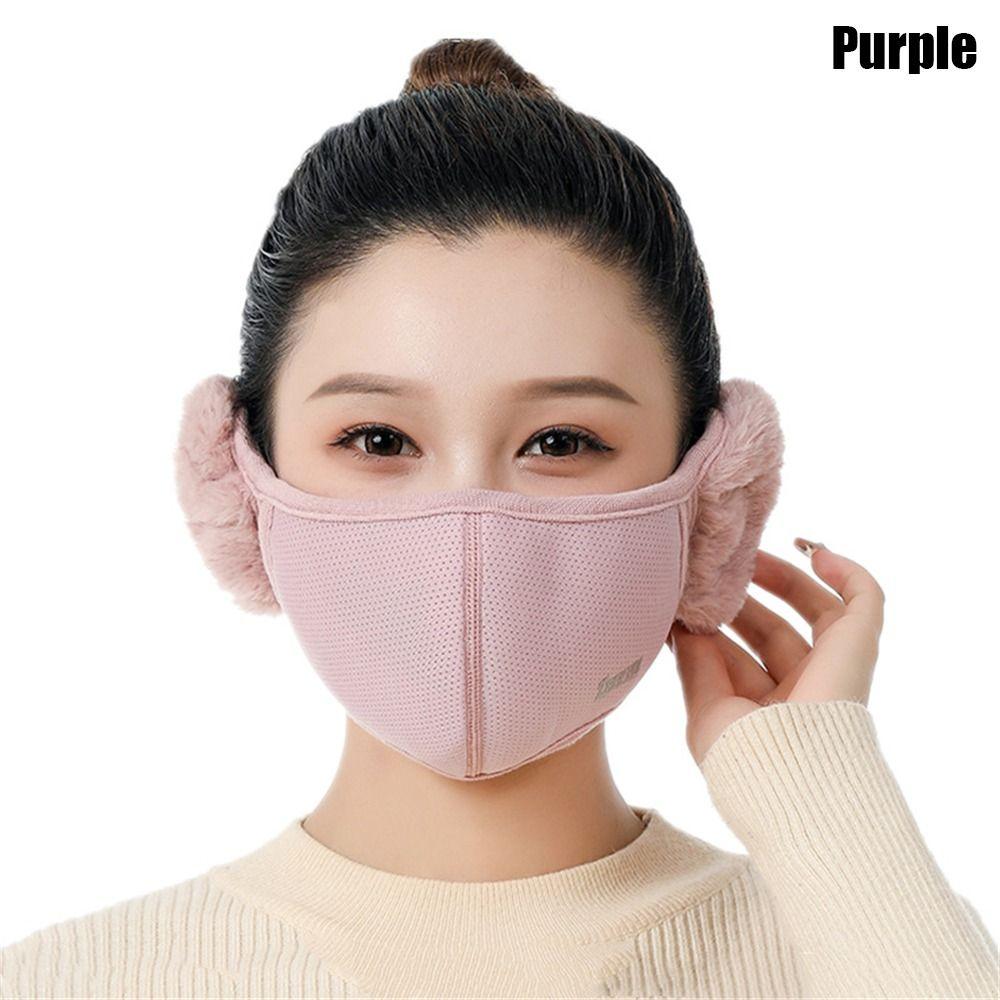 Female Windproof Cold-proof Ear Warmer Mouth Cover Earmuffs Outdoor Mask