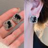 Silver needle pearl zircon earrings women's Korean ins mini stud earrings niche fashion temperament Mori earrings