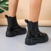 2024 Brand Ladies Shoes Platform Ankle Women's Boots Concise Daily Boots Women Stretch Slip On Round Toe Square Heel Shoes Women