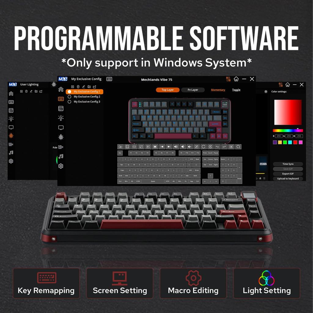 Беспроводная игровая клавиатура MechLands Vibe75 со сменным экраном, кремовая, механическая, с прокладкой, RGB, 75% модуль, поддержка горячей замены, клавиатура, конструкция,