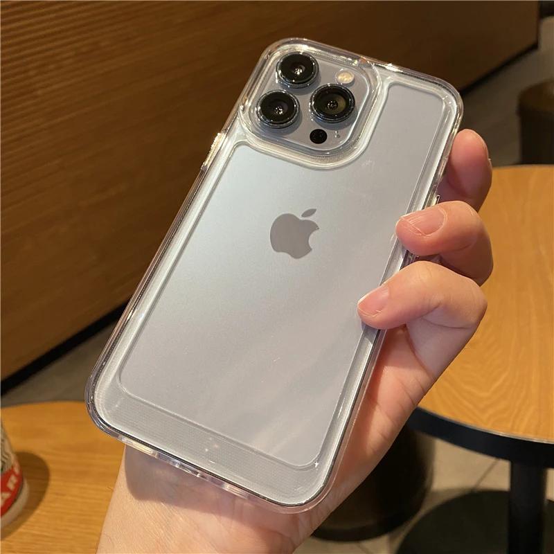Clear Space Soft Case for For Iphone 11 12 13 14 15 16 Pro Max X Xs XR 8 Plus se 2 3 10 Ultra Thin Transparent TPU Back Cover