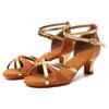 Latin Dance Shoes Women Girls Satin Tango Salsa Ballroom Dancing Shoes Middle Heel 5cm Indoor