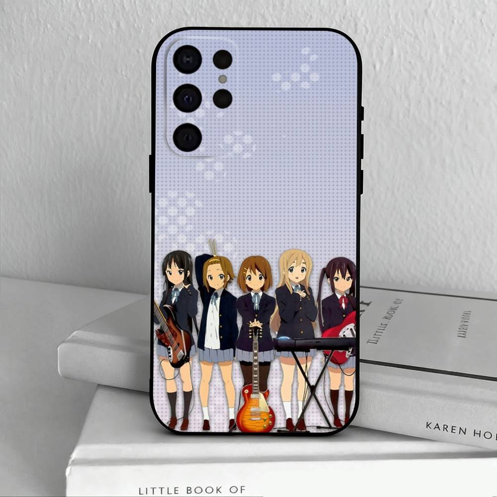 K-K-ON M-Music G-Girls Phone Case For Samsung S25,24,23,22,30,21,10,9,Ultra,Plus,Lite,FE,4,5 G Soft Black Case