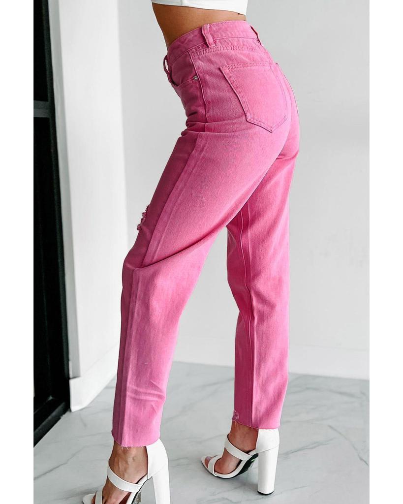 Azura Exchange Patchwork Straight Leg Jeans