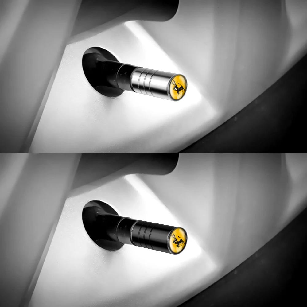 4Pcs Donkey Emblem Car Styling Valve Caps Wheel Tires Air Valve Stem Protective Cover for Ferrari Auto Modification Accessories GP2