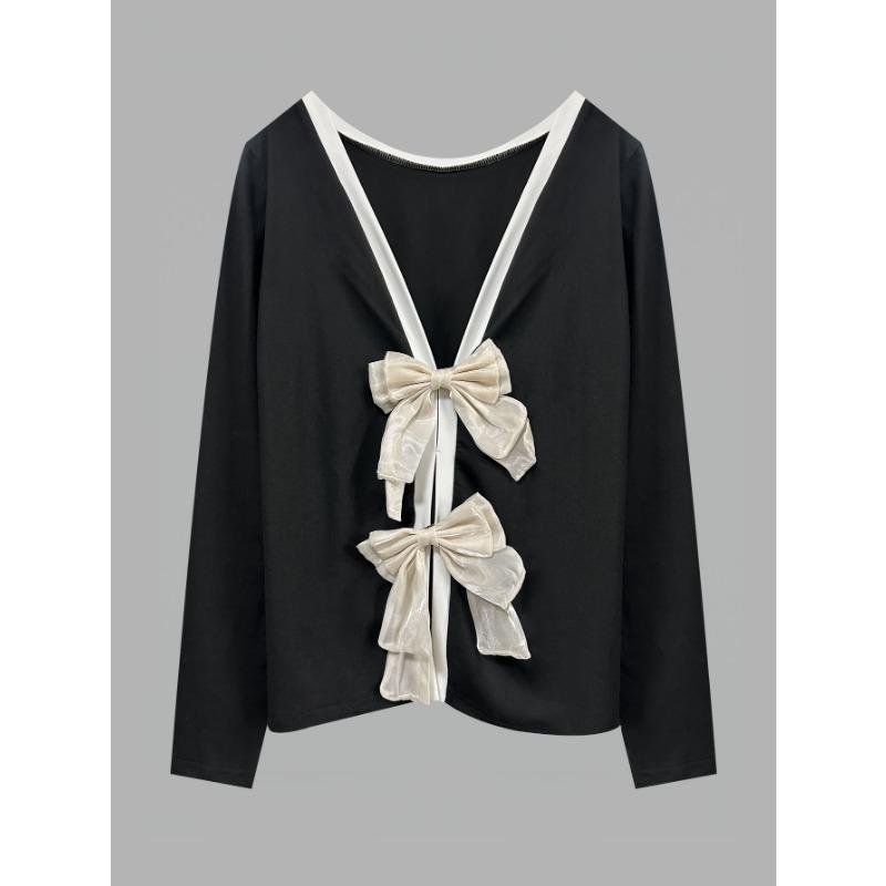 JKASHDK Женские модные повседневные весенне-осенние однотонные блузки и рубашки с круглым вырезом и длинными рукавами с принтом