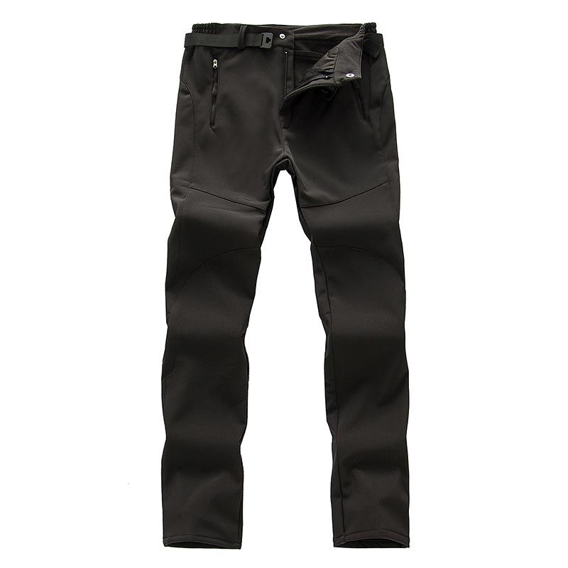 Мужские и женские водонепроницаемые ветрозащитные брюки софтшелл на флисовой подкладке для активного отдыха, лыж и альпинизма.