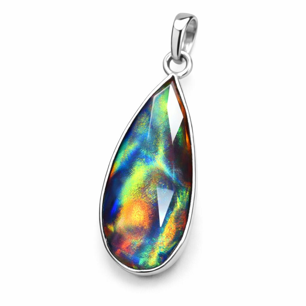 Natural Opal 22 Ct Pear 925 Sterling Silver Pendant Jewelry