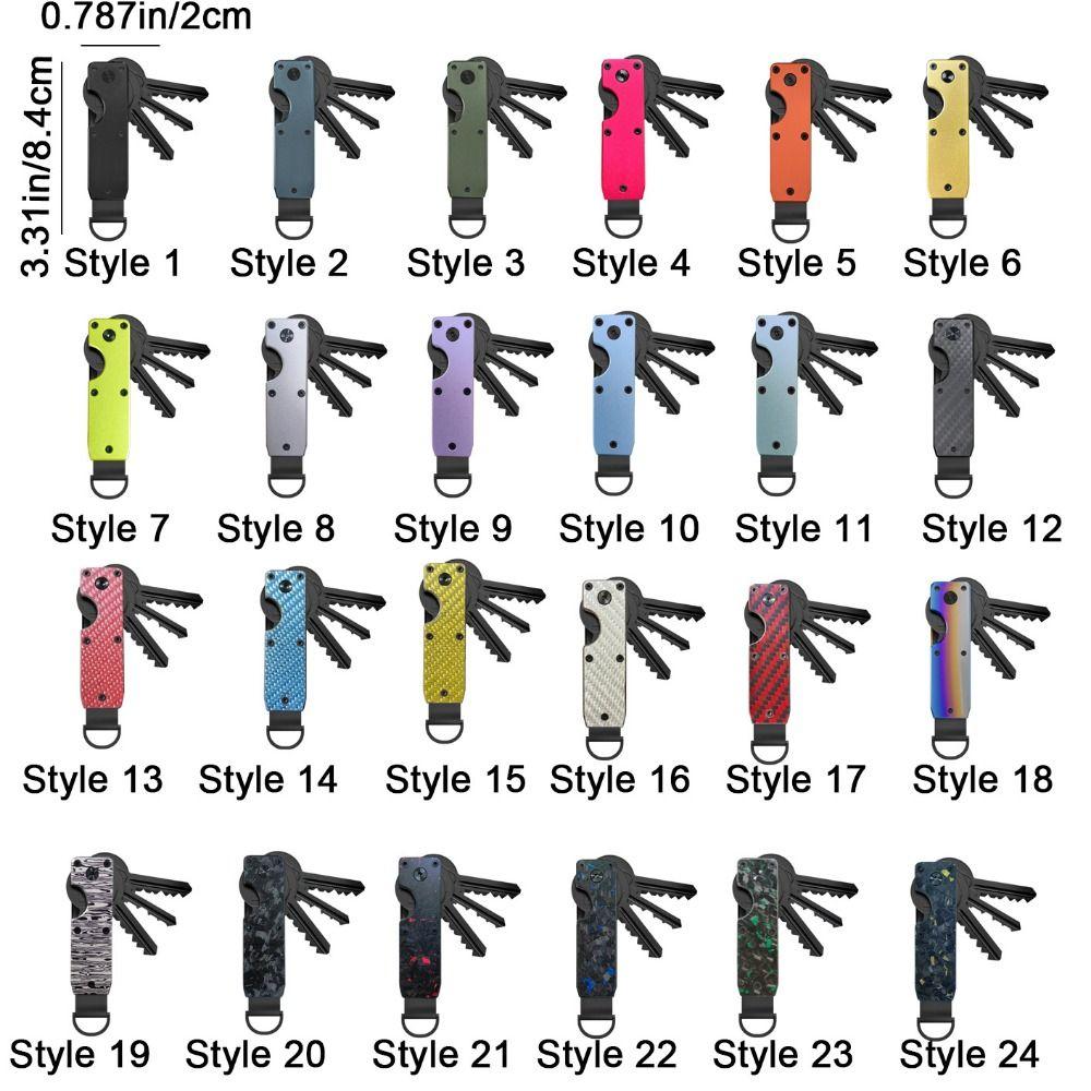 Вмещает 2-6 ключей Металлический органайзер для ключей Чехол-держатель для ключей из углеволокна для ключей длиной менее 6,2 см