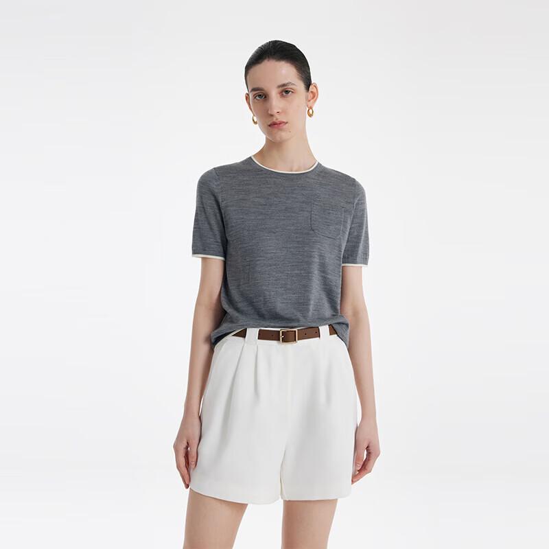 GOELIA Women's 100% Pure Wool Short Sleeve T-Shirt